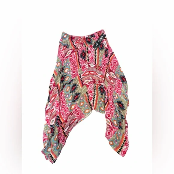 Vintage Y2K Lola P Boho Patchwork Handkerchief Hem Skirt XL- L - S Deadstock - Picture 4 of 7